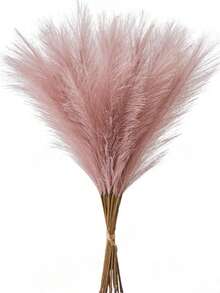 10/20/30/50pcs Artificial Cattail Reeds, Tall And Fluffy Fake Flowers, Boho Style Decor, Suitable For Wedding Party, Home Living Room Bedroom, Vase Filler, Photography Props, Birthday Graduation Gifts, Autumn Decoration - Dusty Pink - View 4