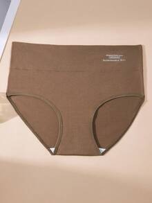 4pcs Maillard Letter Printed Comfortable High Waist Plus Size Women Briefs - Multicolor - View 3