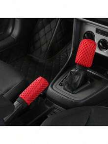2pcs/Set Breathable Mesh Handbrake Cover And Gear Shift Knob Cover Combo, 3D Mesh Gear Shift Sleeve, Suitable For Car Interior - Multicolor - View 11