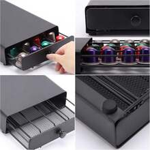 1 pieza Almohadilla aislante del calor, Caja de almacenamiento a prueba de polvo para cápsulas de café, Organizador de cápsulas de café con estilo de cajón, Adecuado para cafetería, cocina y oficina, Puede contener 40 cápsulas, Organización y almacenamiento del hogar, Útiles escolares - Multicolor - Ver 4