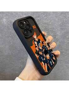 Haikyuu Volleyball Anime Anti-Rutsch Weiche Hülle für iPhone 16, 16e, 15, 14, 13, 12 Mini, 11 Pro Max, X, XR, XS Max, 8, 7, e Plus - Stoßfeste Vollkörper-Schwarze Hülle mit Linsenschutz, Langlebiges Material, UV-bedrucktes Design - Khaki - Übersicht 6