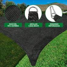 Malla Sombra Exteriores Jardín Lona Toldo 6x4 95% Bloqueo UV Negro - Negro - Ver 4