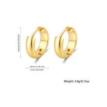 18K镀金不锈钢耳环 | 14毫米，低致敏性，重83.48克，耐磨，防褪色，经典简约设计，男女皆宜，适合日常、节日、度假、派对等场合佩戴 - 金色 - 查看 11