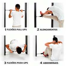 Adjustable Doorway Pull-Up Bar For Gym, Crossfit, Weight Training, Fixed From 60cm To 1 Meter, For Doors Or Walls - Red - View 9
