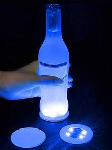 10pcs LED Coasters Lights, LED Sticker Lights, LED Bottle Lights, Cup Holder Lights, 7-Color RGB LED Bottle Lights, Suitable For Wine Bottles, Applicable For Nightclub, Club, Wedding, Bar, Party, Christmas, Halloween Decoration - Multicolor - View 5
