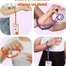 360° Rotatable Phone Lanyard With Cat Lock, Adjustable Anti-Lost Soft Phone Wris - Orange - View 5
