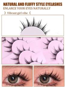 7 pares de pestañas postizas coreanas de punta puntiaguda y gruesas con diseños de dibujos animados, pestañas falsas naturalmente rizadas para ojos grandes de muñeca, pestañas postizas hechas a mano y cómodas - Ver 2