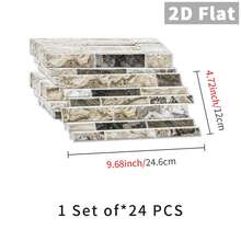 24 PCS Marble Texture Wall Stickers PVC Crystal Film Waterproof Oil-Proof Decals For Kitchen Bathroom Home Decor - Nhiều màu D - Xem 2