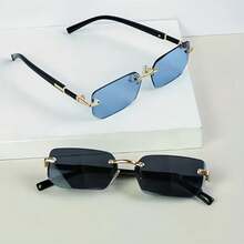 1/2pcs Vintage Frameless Metal Couple Glasses, Best Gift Choice, Fashion Classic Accessory, High Quality, Suitable For Men In Multiple Occasions - Multicolor - View 5