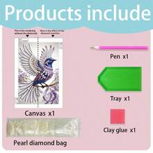 1 قطعة طقم رسم الألماس 5D DIY، المقاس 30x40 سم، يتميز بموضوع لوحة فنية لطائر أرجواني على فرع، فسيفساء اللؤلؤ الزخرفية اليدوية الإبداعية، مناسبة لديكور المنزل، هواة DIY، وهدية للأصدقاء في المناسبات والأعياد، بدون إطار - مشاهدة 8
