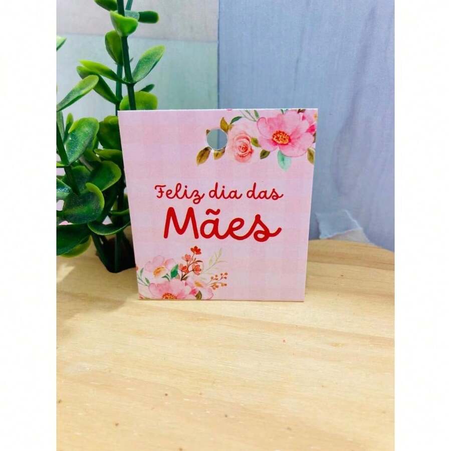 50 Mini Mother's Day Tags - 5x4.5cm - Burgundy - Ready To Ship - Ngày của Mẹ - Xem 1