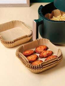 新款硅胶空气炸锅烤盘，易于清洁且可重复使用，非常适合制作披萨和炸鸡，双把手设计。 - 查看 7