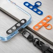 3Pcs 0.3mm Metal Phone Tether Tab, Metal Phone Patch, Universal Cellphone Lanyard Pad - Black - View 1