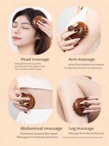 1/2pcs Natural Smooth Sandalwood Hair Comb - 28/7 Teeth Anti-Hair Loss Scalp Massage Brush, Ergonomic Handle Suitable For All Hair Types, Deep Stimulation And Hair Care - A - View 8