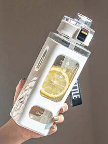 1个700毫升运动水壶，带吸管和时间刻度，大容量防漏水杯，方形时尚设计，适用于健身、办公、旅行、露营、居家使用，适合作为学生和成人的礼物。 - 彩色 - 查看 10