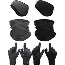 6 Pieces Ear Warmer Eadband Warmer Face Mask  Neck Gar  Screen Winter Knit Ves  Men And Women - Black and Gray - View 8
