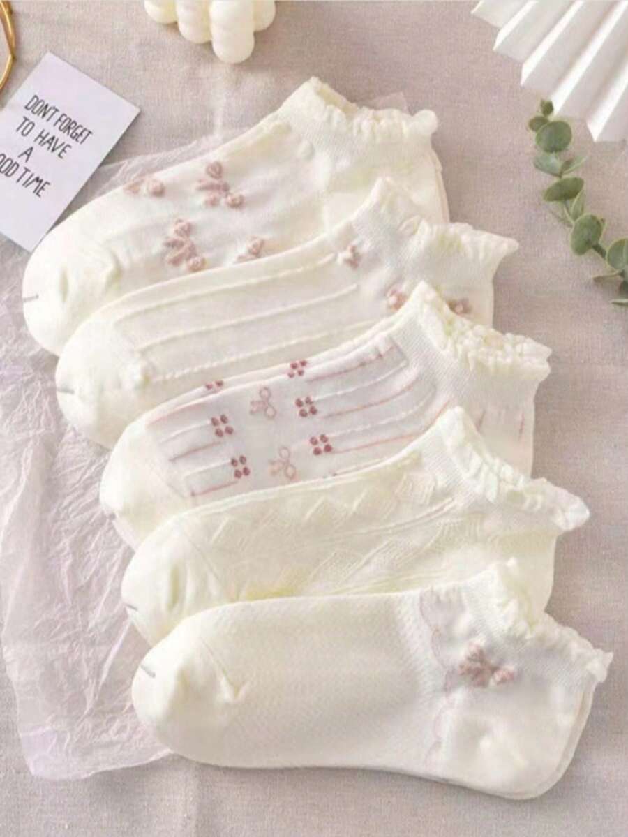 Ins Bubble Bow Tie Versatile White Socks - White - View 1
