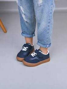 1 Pair Children's Canvas Shoes, 2026 Spring/Autumn Style, Unisex Casual Shoes, White, Suitable For Elementary And Middle School Students, All Seasons - Blue - View 6