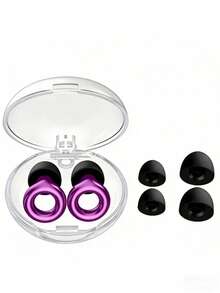 1 套带盒子的柔软硅胶耳塞，多种尺寸，适合睡觉、游泳、旅行、音乐会等场合佩戴 - 彩色 - 查看 9