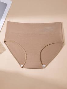 4pcs Maillard Letter Printed Comfortable High Waist Plus Size Women Briefs - Multicolor - View 4