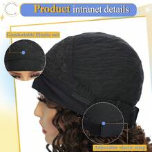 Kinky Headband Wig 12 Inch Deep Curly Headband Wigs For Women Glueless No Lace Deep Curly Half Hair Wigs Dark Almond Brown - 1b/30 - 查看 4