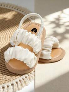 Infant Girls' Summer Sandals, Soft Sole Outdoor Toddler Shoes, Cute Breathable Infant Beach Walking Shoes - White - View 5