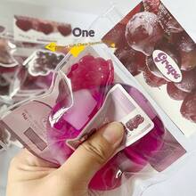 New Handmade Squishy Grape Stress Relief Toy, Creative Soft Water-Filled Grape Squeeze Toy (Note: There Are 2 Styles - With Hanging Card Or Card Head, And The Packaging Sticker Design Is Random. All Are Handmade Grape-Themed, Please Consider Carefully Before Purchasing) - Multicolor - View 5