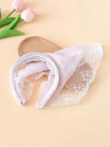 1条清爽简约蕾丝边发带 - 淺粉色 - 查看 4