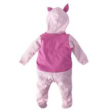Disney Lightweight Cotton Romper With Hat For Baby - 玫瑰紅 - 查看 3