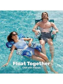 1pc Leaf Design Foldable Inflatable Hammock, Made Of PVC Material, Multiple Colors Available. Suitable For Summer Outdoor, Floating Bed, Leisure Chair, Pool Party And More., Pool Inflatable, Beach Essentials, Pool Float - Multicolor - View 6