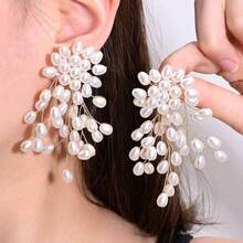 1 Pair Faux Pearl Waterfall Earrings, Suitable For Daily Wear - Multicolor - View 5