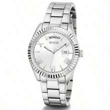 GUESS Women's Quartz Watch, Stainless Steel Band, Stainless Steel Case, Suitable For Everyday Wear, Parties And Other Occasions - GW0308L1 - White + Silver Strap - View 2
