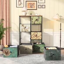 ZSSWSS Sideboard Made Of Wood And Metal, 67.5x30x100cm, Chest Of Drawers With 8 Fabric Drawers, Retro Design, Floral Pattern, 360-Degree Rotating Tripod, Suitable For Living Room, Hallway, Bedroom, Office - Nhiều màu - 8 ngăn kéo - Xem 4