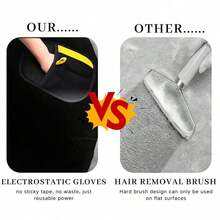 宠物毛发清洁工具、静电去除美容手套、狗毛清洁刷、猫毛去除器、毛发去除清洁装置 - 黑色 - 查看 7