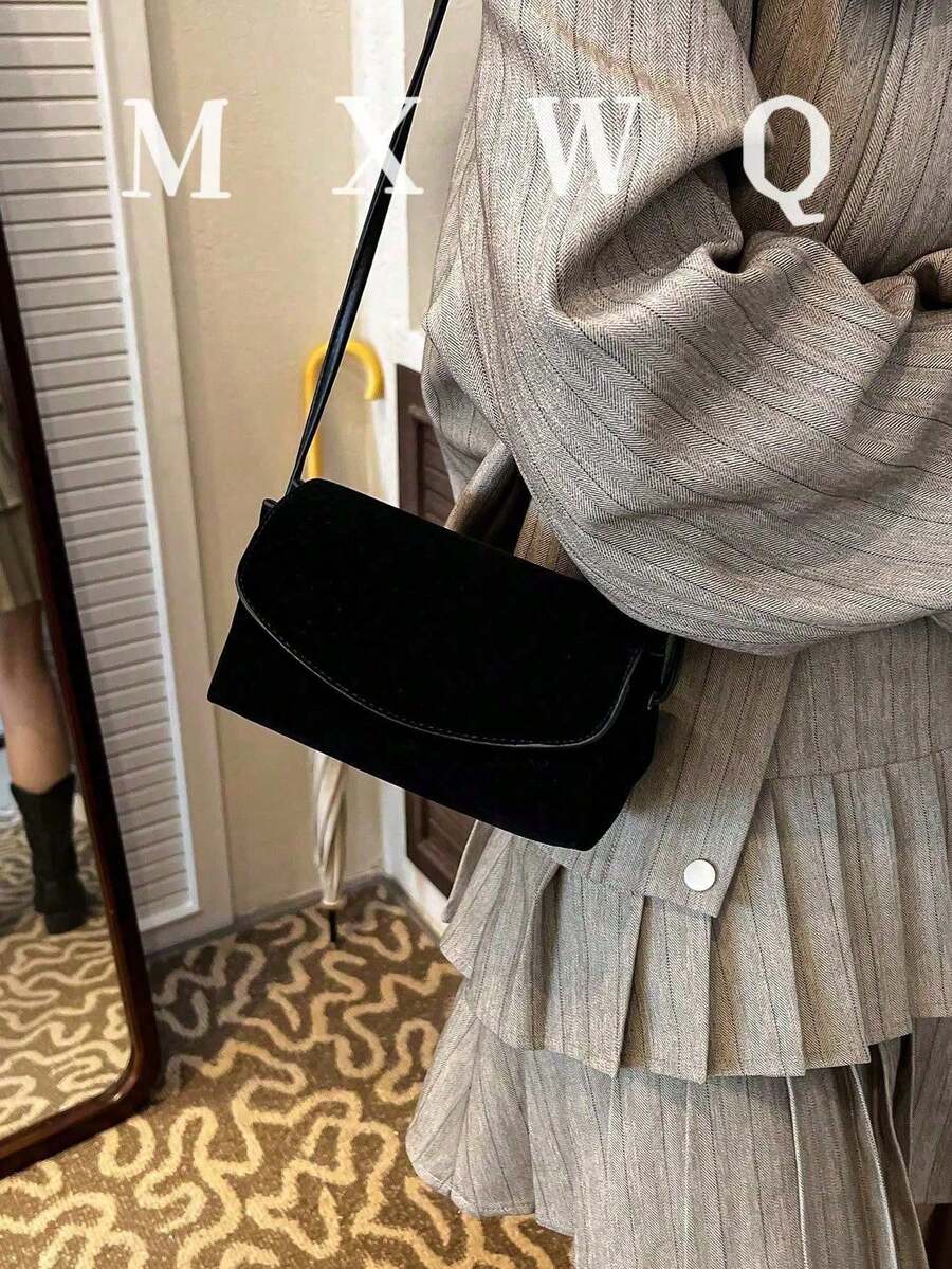 時尚迷你復古單肩包,高品質斜挎包,適合通勤、戶外活動、旅行與外出 - 黑色 - 查看 1