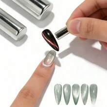 美甲磁性笔，用于涂抹3D猫眼指甲油，彩绘棒，美甲圆形艺术猫眼凝胶DIY工具 - 彩色 - 查看 2