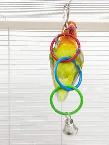 1pc Parrot 3-Color/5-Color Ring Cage Accessory, Climbing DIY Round Ring Frame, Chew Toy For Parrots And Other Pet Birds, Colors Random - View 2
