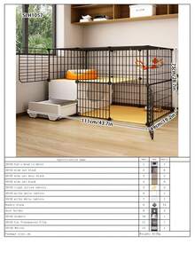 3-Tier Movable Cat Cage With Separate Litter Box, Indoor Cat Villa - Multicolor - View 17