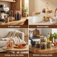 9-Piece Set Of 17 Oz Small Square Storage Cans With Stickers And Markers. Glass Containers Are Suitable For Spices, Coffee, Seasonings, Kitchen And Home Use. Perfect Gifts For Friends And Family, Spice Jars, Cookie Boxes, Kitchen Storage Supplies - 9件套裝 - 查看 6