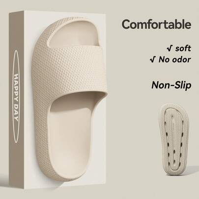 MAOLI Women's Solid Color Anti-Slip Wear-Resistant House Slippers, Summer Beach Sandals, Suitable For Daily Casual, Vacation, Bathroom, Beach; Unisex Men's Summer Sandals