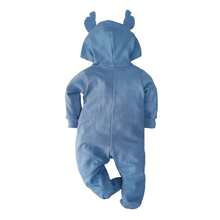 Disney Lightweight Cotton Romper With Hat For Baby - Dusty Blue - View 4