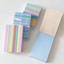 Rainbow Gradient & Stripe Memo Pad Set, Aesthetic Lined Notebook For Journaling, Study & Planner Organization - one-size - View 9