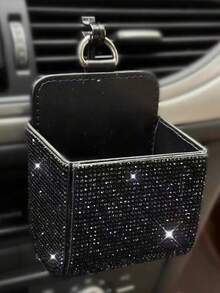 1个黑白菱形通风口收纳盒，汽车空调出风口整理盒 - 收納盒 - 查看 1