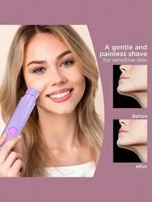 HYUNDAI 2-In-1 Women's Electric Bikini Trimmer, Wet & Dry Use, Body Hair Removal Device For Bikini, Underarms, Legs, Arms, Face, Long Battery Life, Rechargeable, Low Allergy Blades, Ergonomic Handle, Adjustable Trimmer - Purple - View 4