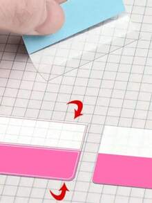 10张/套 极简荧光可重写半透明多功能索引分隔贴纸（60张/120张/240张） - 彩色 - 查看 4