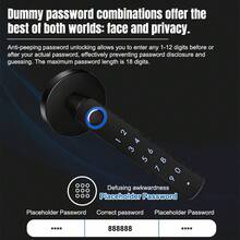 3-In-1 Smart Door Lock With App Control: Keyless Entry Fingerprint Door Handle With Keypad And Physical Keys, Battery-Powered Electronic Deadbolt For Home, Bedroom, Apartment, And Office (Black) - màu đen - Xem 10