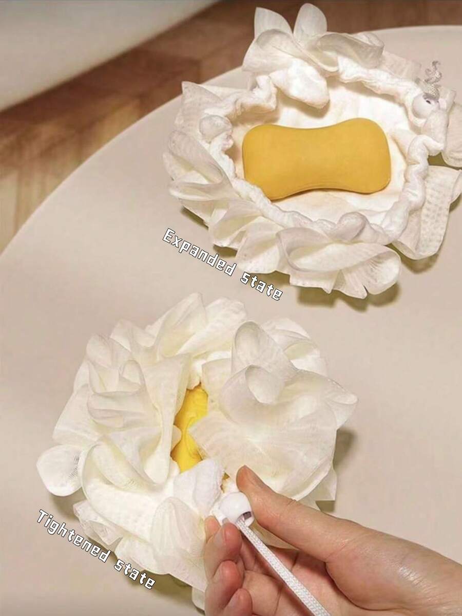 3/2/1 Pcs Loofah Sponge With Drawstring, 2-In-1 Exfoliating Mesh Bath Sponge Ball, Suitable For Men And Women - Multicolor - View 1