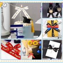 5pcs/Set Graduation Satin Ribbon, 1 Inch Congratulations Graduation Satin Ribbon With Gold Foil Print, Polyester Material, Suitable For Graduation Gift Packaging, Graduation Wreaths, 24.6 Yards, Graduation Gift - Multicolor - View 9