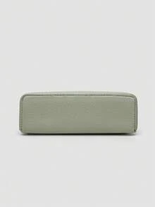 1 pieza Bolso de hombro cuadrado de unicolor con textura de grano de litchi en PU, bolso de mano pequeño para mujer, adecuado para combinar con diaria, salidas, compras, fiestas, bol - verde menta - Ver 6