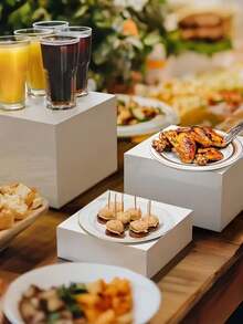 Bộ 1/3/6/8 giá trưng bày buffet tự phục vụ bằng acrylic, kệ trưng bày thực phẩm, thích hợp cho bàn tiệc buffet, hộp đựng tráng miệng hình khối đáy rỗng, có thể cất giữ theo chiều ngang, phù hợp cho phòng khách trong dịp lễ, cũng thích hợp để trưng bày bánh ngọt và tráng miệng trong các bữa tiệc, đám cưới và các dịp lễ khác. - trắng - Xem 7